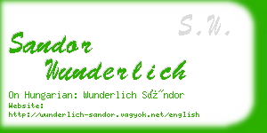 sandor wunderlich business card